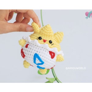 Togepi-amigurumipatroon | Pokee.mon-amigurumipatroon | Digitale download | Gehaakt PATROON Amigurumi | Amigurumi-tutorial (pdf) in het Engels