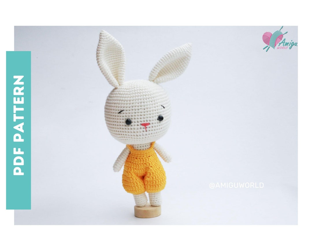 Rabbit in Overalls Crochet PATTERN Amigurumi | Valentine Gift | Amigurumi Tutorial PDF in ...