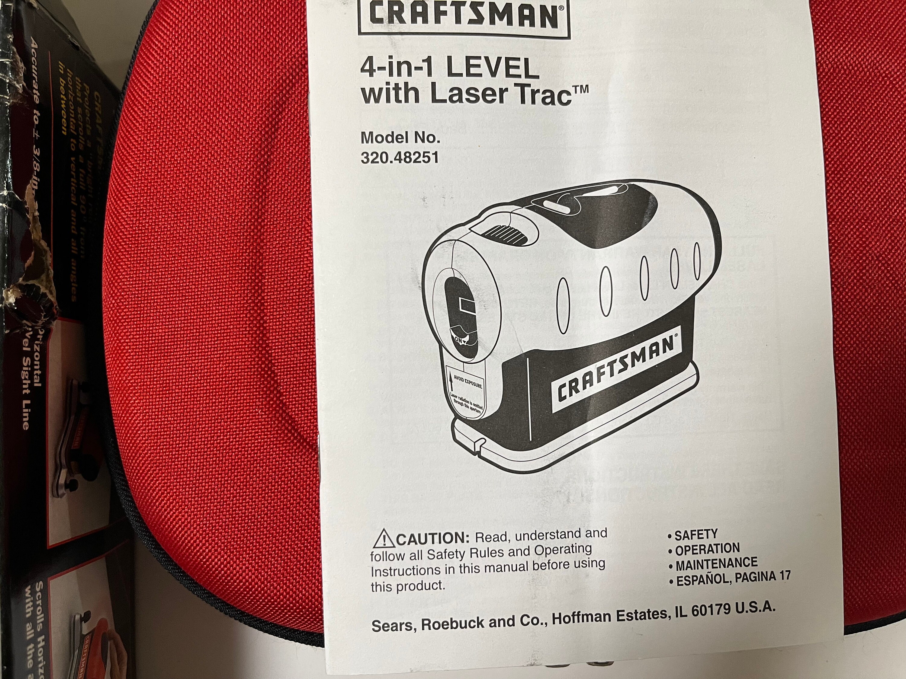 Craftsman Laser Trac Level Manual