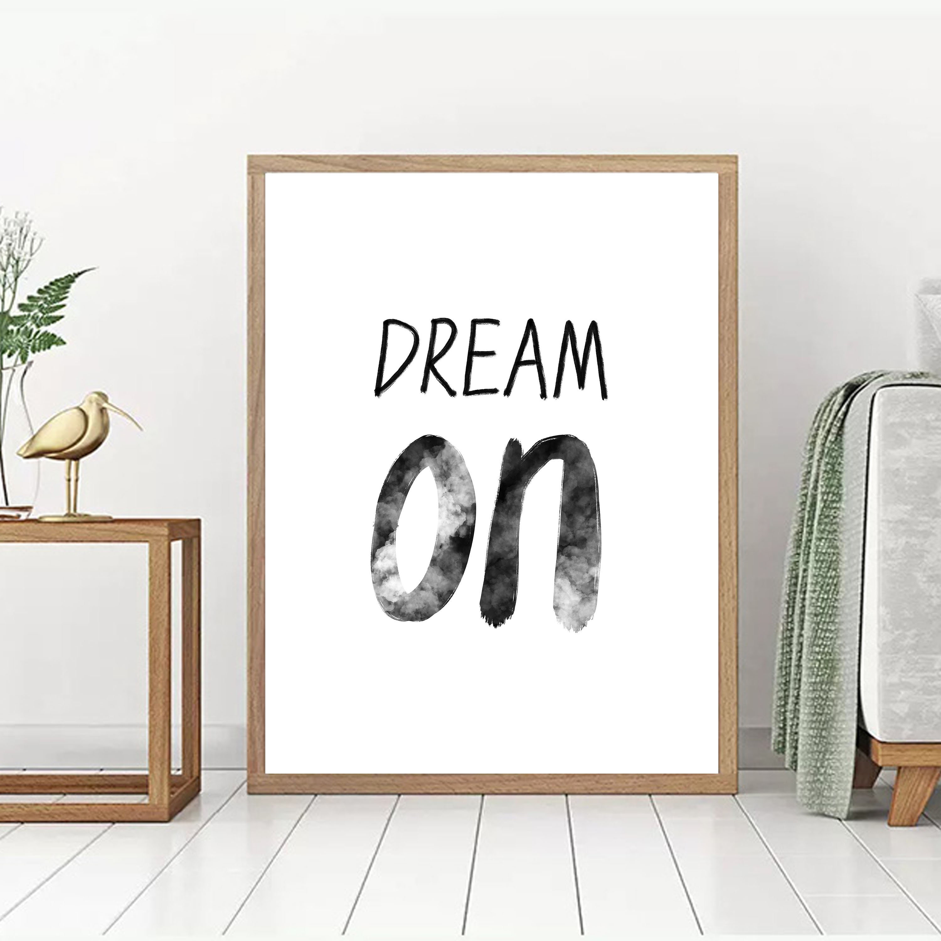 Dream on bedroom art print wall decor Dream big bedroom wall | Etsy