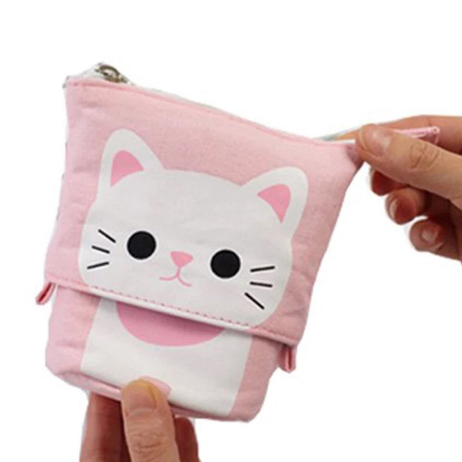 Cat Telescopic Pencil Case Canvas Fold Standing Holder Etsy Italia