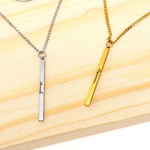 Layered Vertical Bar Necklace with Engraving • Custom Name Necklace • Name Necklace • Layered Necklace • Initial Necklace Multi Strand
