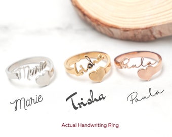 Your Actual Handwriting Ring • Personalized Mothers Gift Ring • Personalized Ring • Valentines Day Signature Ring • Bridesmaid Ring Custom