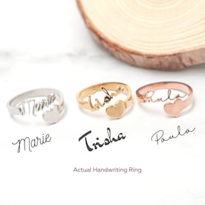 Your Actual Handwriting Ring • Personalized Mothers Gift Ring • Personalized Ring • Valentines Day Signature Ring • Bridesmaid Ring Custom