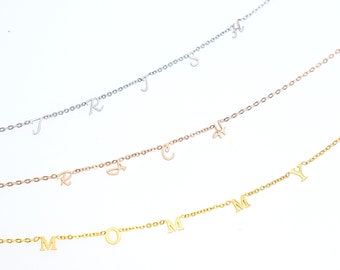 Collana Letter in Oro, Argento, Oro Rosa • Collana Nome • Collana Minimalista • Regali per Mamma • Collana Iniziale • Collana Personalizzata