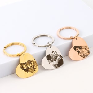 Echtes Herz Schlüsselanhänger • Benutzerdefinierte Porträt • Personalisierter Schlüsselanhänger • Valentinstag Geschenk • Jahrestag Geschenk Schlüsselanhänger • Schlüsselanhänger mit Gravur