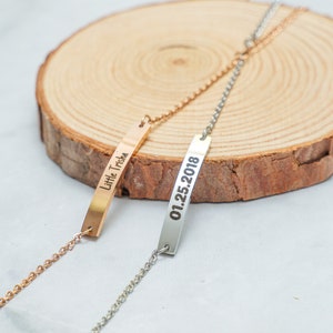 Childrens Custom Bar Bracelet • Kids Personalized Bracelet • Baby Engraving Bracelet • Childs Bracelet • Child Name Bracelet