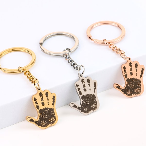 Handprint Keychain Etsy