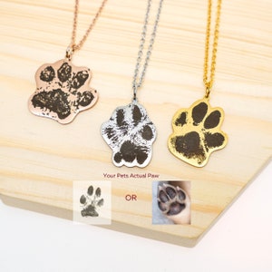 Real Paw Necklace • Your Paw Photo Necklace • Custom Paw • Personalized Necklace • Dog Paw Print Necklace • Paw Necklace • Pet Memorial