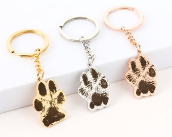 Real Pet Paw Keychain • Dog Paw Keychain • Personalized Paw Keychain • Cat Paw Keychain • Dog Keychain • Cat Keychain Pet Memorial Keychain