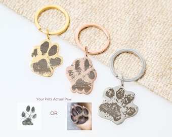 Portachiavi Real Pet Paw • Portachiavi Dog Paw • Portachiavi Paw personalizzato • Portachiavi Cat Paw • Portachiavi Cane • Portachiavi Cat Pet Memorial Portachiavi