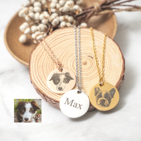 Custom pet top portrait necklace