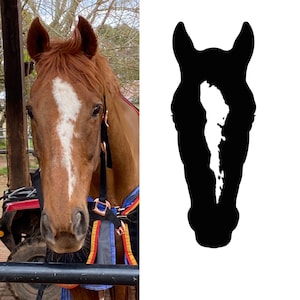 Custom Horse Head Portrait | Digital silhouette drawing of your own horse or pony