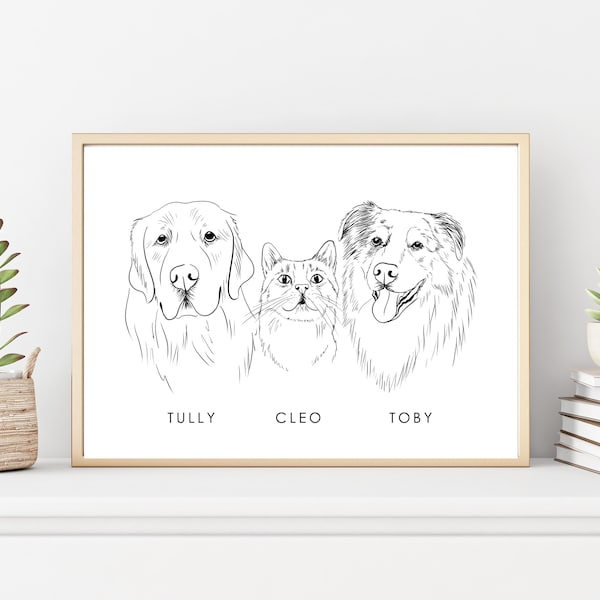 Custom Pet Portrait | Digital line drawing of your own pet