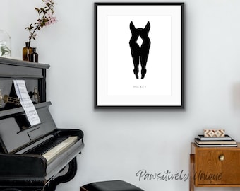 Personalisiertes Pferdekopf Portrait | Digitale Silhouettenzeichnung von deinem eigenen Pferd oder Pony