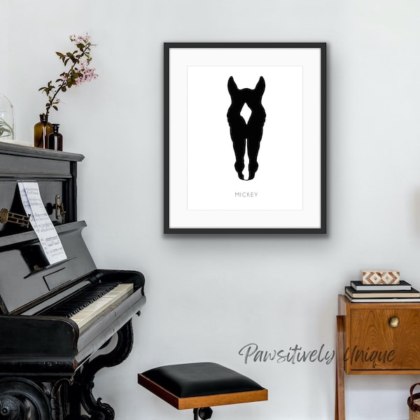 Custom Horse Head Portrait | Digital silhouette drawing of your own horse or pony