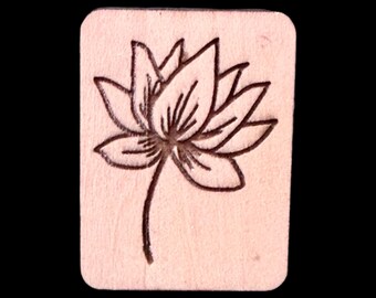Lotusbloem - handgemaakte, op maat gegraveerde houten mahjongtegels