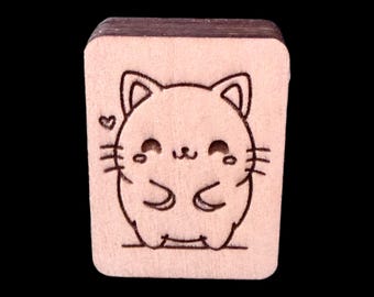 Kawaii Cat - Handcrafted Custom Engraved Wooden Mahjong Tiles