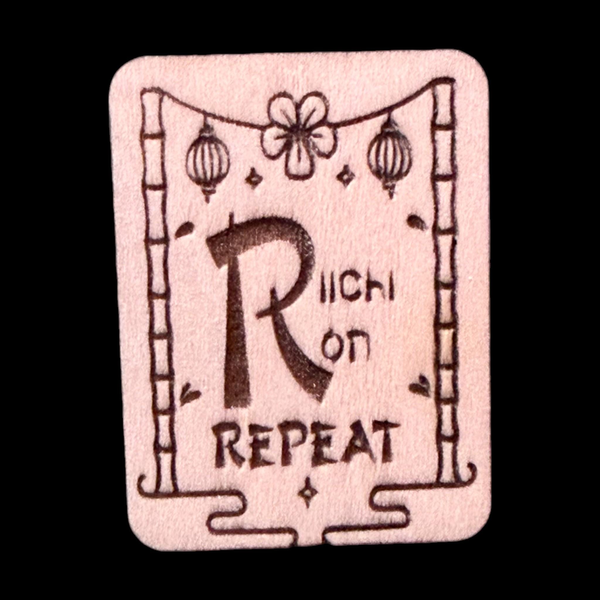 Riichi Ron Repeat - Handcrafted Custom Engraved Wooden Mahjong