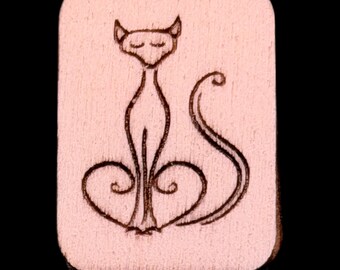 Diva Cat - Handcrafted Custom Engraved Wooden Mahjong Tiles