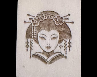 Geisha - Handcrafted Custom Engraved Wooden Mahjong Tiles