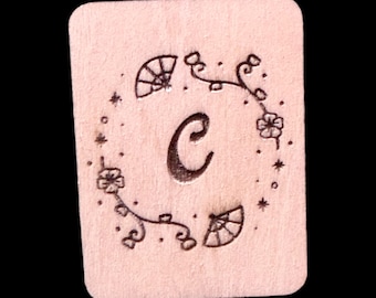 Fan Monogramm - Handgefertigte Mahjong Holzfliesen mit Gravur