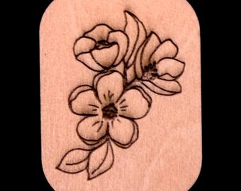 Cherry Blossom - Handcrafted Custom Engraved Wooden Mahjong Tiles