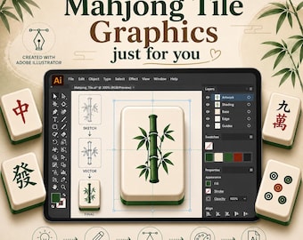 Custom Mahjong Tile Graphic Design | Personalized Tile Artwork for American Mahjong | Custom Design Service
