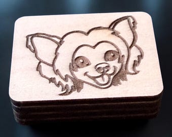 Chinese Crested Dog - Handcrafted Custom Engraved Wooden Mahjong Tiles