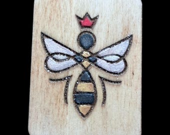 Queen Bee- Handcrafted Hand-painted Custom Engraved Wooden Mahjong Tiles