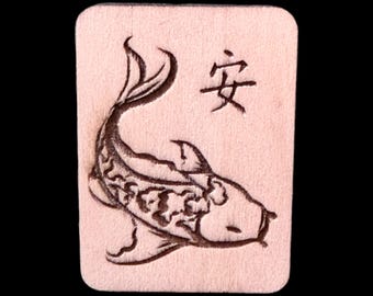 Koi Fish - Handcrafted Custom Engraved Wooden Mahjong Tiles