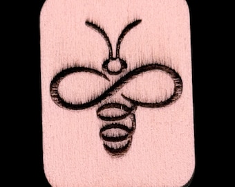 Line Art Bee - Fichas de mahjong de madera grabadas a mano y personalizadas
