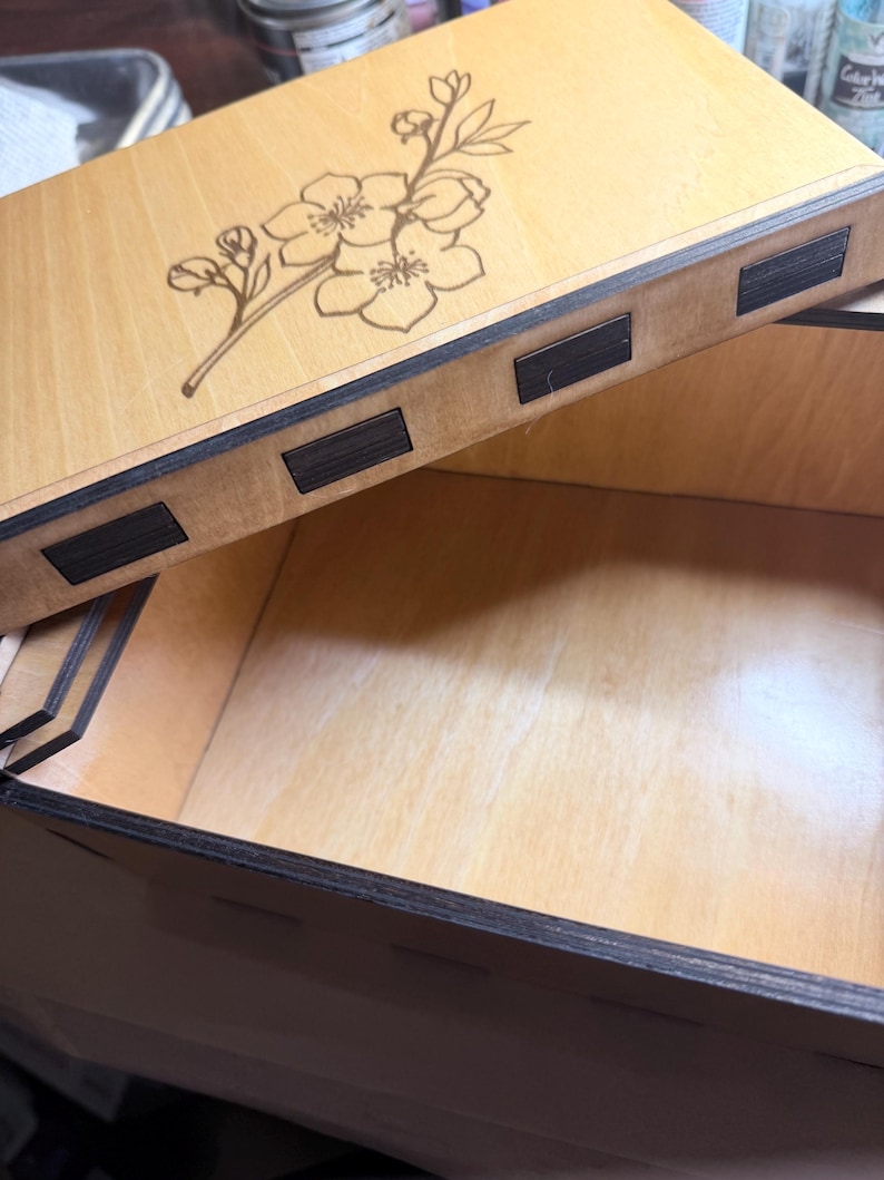 Handmade Custom Engraved Wooden Mahjong Tile Box image 8