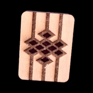 Diamond and Lines Wooden Mahjong Tile – Handcrafted Riichi or American Mahjong Sets