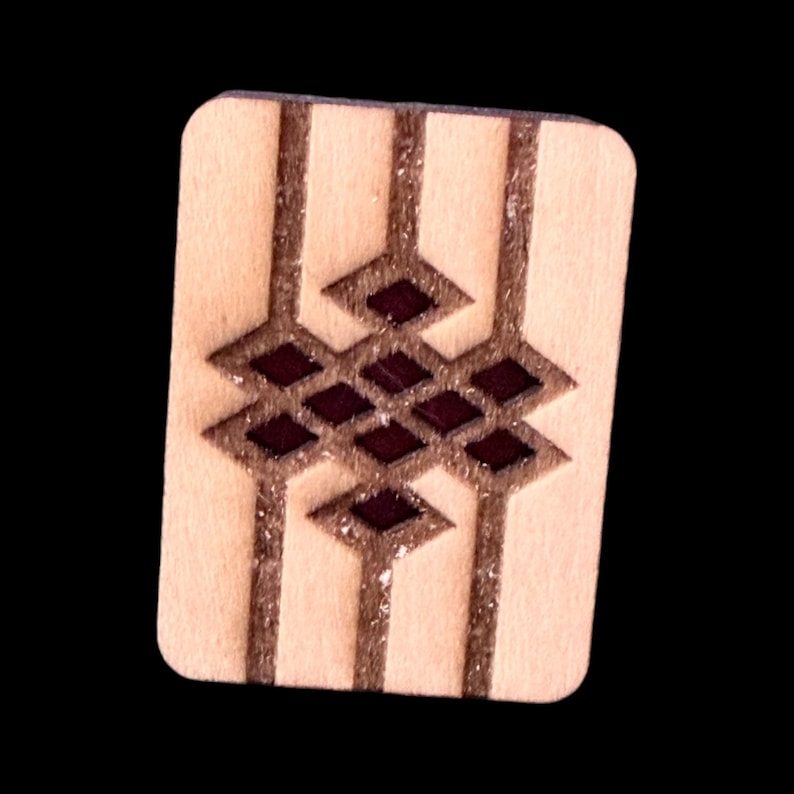 Diamond and Lines Wooden Mahjong Tile – Handcrafted Riichi or American Mahjong Sets