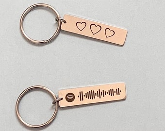 Personalised Song or Playlist Keyring / Keyring for Music Lover / Best Gift for Boyfriend / Best Gift for Girlfriend / Best Gift for Wife
