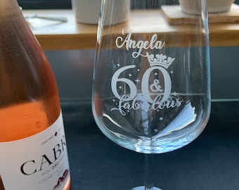 Personalized Birthday Wine Glass: Laser Engraved Keepsake