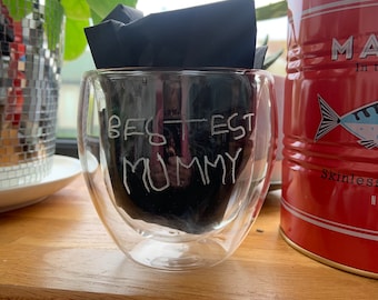 Personalized Double Wall Glass Mug: Handwritten Gift (250ml)