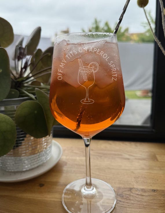 Personalized Aperol Spritz Glass: Engraved Cocktail Gift