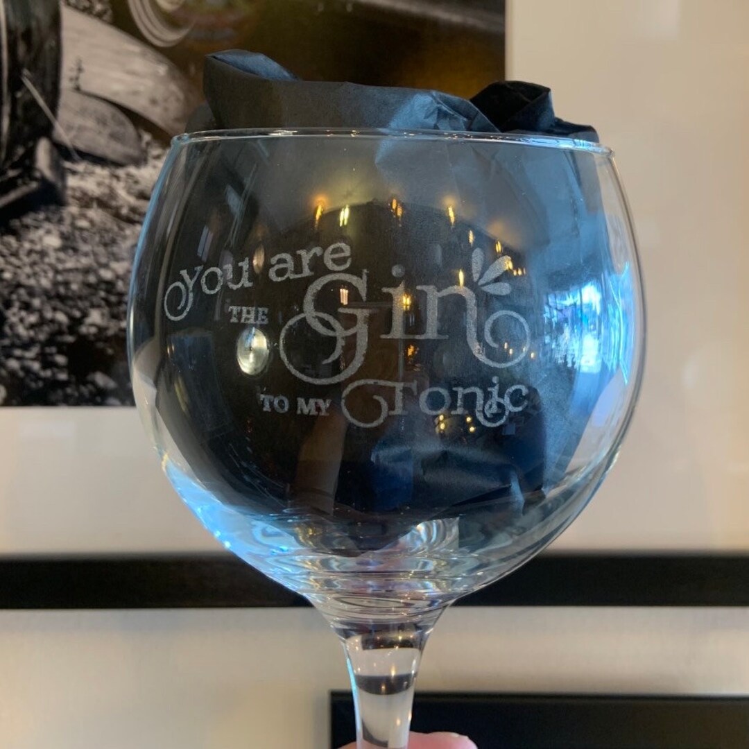 Pair of Engraved Gin Glass Etsy