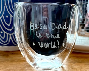 Personalized Handwriting Double Wall Glass Mug - Custom Keepsake Gift
