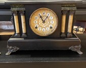 Antique William Gilbert 4 Column Mantle Clock