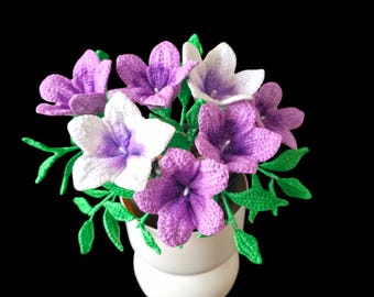 Easy Crochet Petunia Flowers PDF Pattern, Digital Download Floral Decor Tutorial