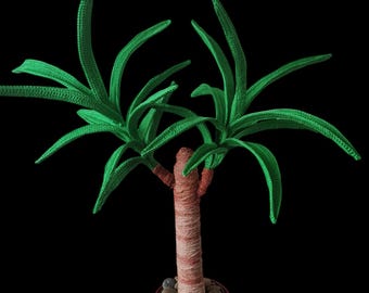 Motif de feuilles de yucca au crochet facile | Décoration d'intérieur DIY (Modèle PDF)
