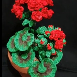 Easy Crochet Red Geranium Flower Pattern | DIY Floral Decor (PDF ...