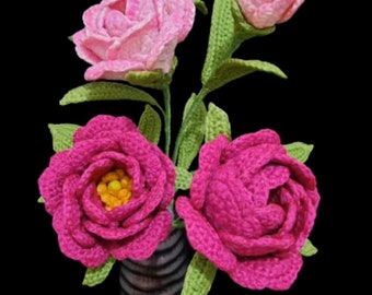 Crochet Peony flower