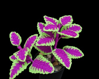 Easy Crochet Coleus Plant Pattern PDF | DIY Crochet Leaf Decor with Free Video Tutorial | Affordable Step-by-Step Guide