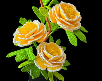 Easy Crochet Peony Flower Pattern | DIY Floral Decor (PDF Pattern)