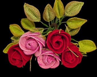 Motif de roses de la Saint-Valentin au crochet facile | Décoration florale à faire soi-même (téléchargement PDF)