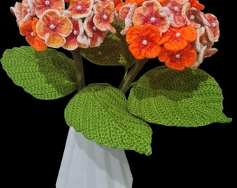 Motif de fleurs d'hortensia au crochet facile | Décoration florale DIY (Patron PDF)